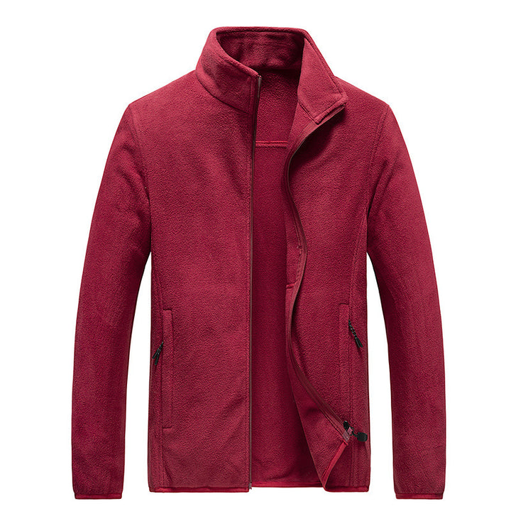 Herren Fleecejacke mit Stehkragen, durchgehendem Reißverschluss und verdeckten Taschen Drune