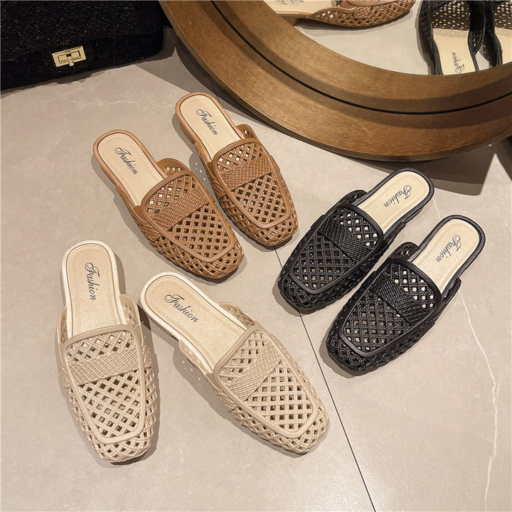 Damen modische Rutschsandalen mit durchbrochenem Design und ergonomischem Fußbett Drune