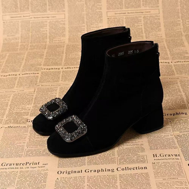 Damen Elegante Stiefeletten mit Schmuckdetails Drune