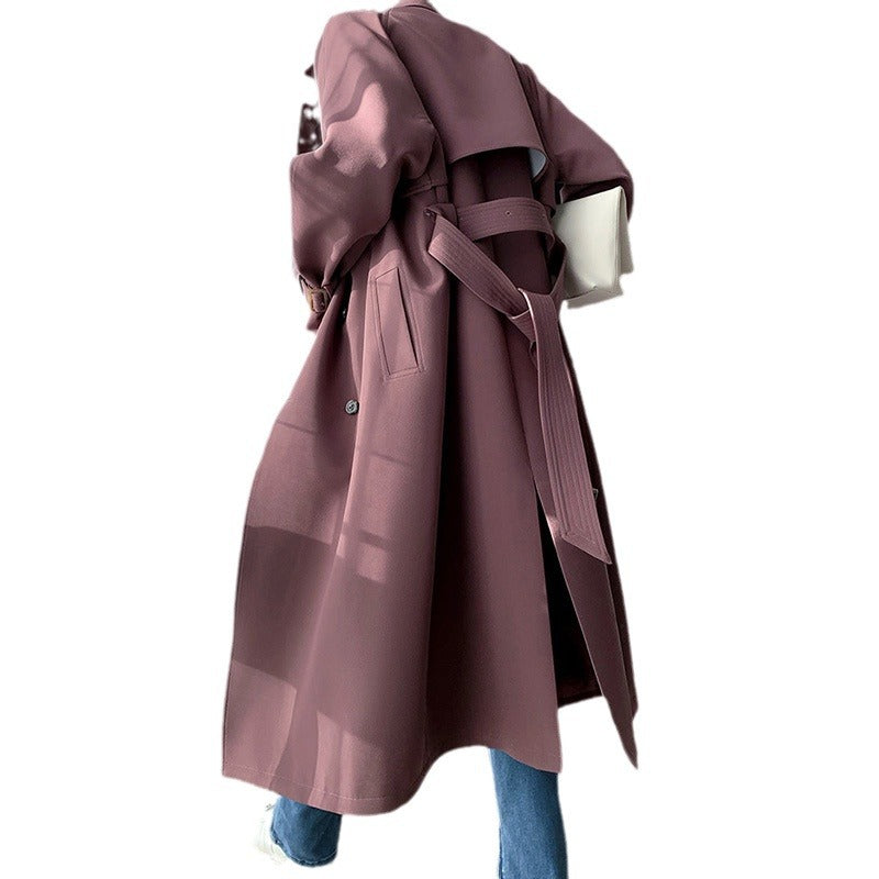 Damen Trenchcoat mit doppelter Knopfleiste und Taillengürtel Drune