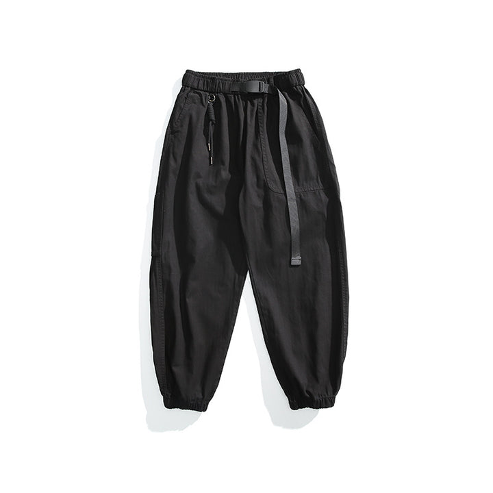 Herren Tapered-Canvas-Cargo-Jogger mit elastischem Kordelbund und integriertem Gurt Drune
