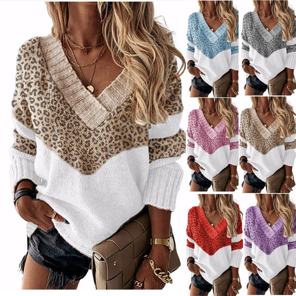 Damen nan V-Ausschnitt Strickpullover mit Chevron-Muster und Oversize-Schnitt Drune