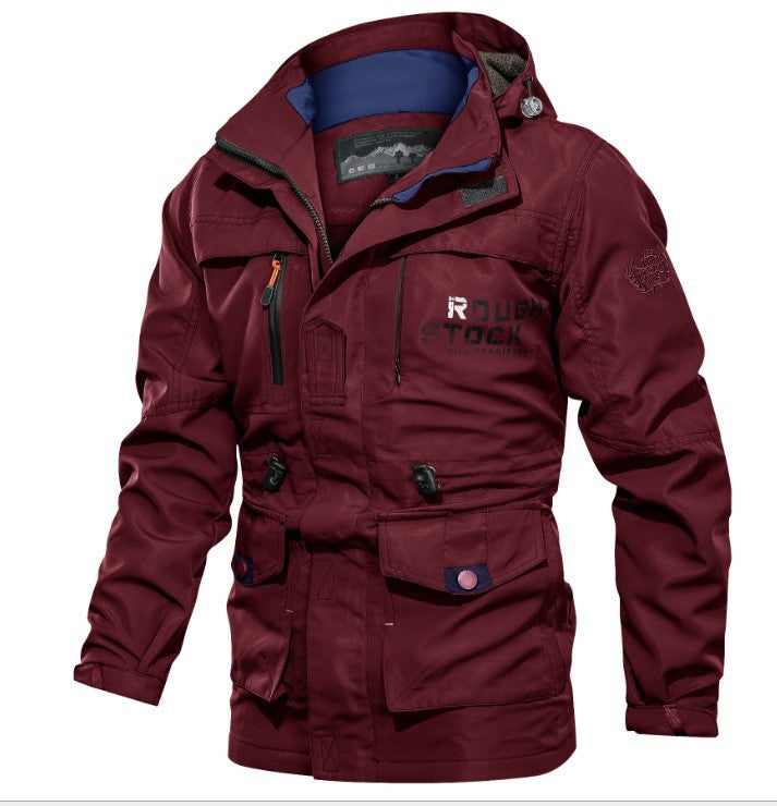 Herren funktionale Canvas-Fieldjacke mit Multifunktionstaschen und atmungsaktivem Mesh-Innenfutter Drune