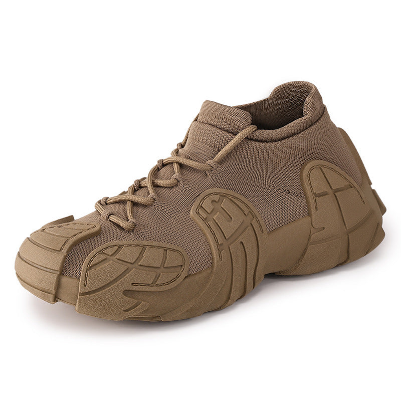 Herren nan robuster taktischer Sneaker mit nahtlosem Strickschaft, stoßdämpfender EVA-Zwischensohle und profiliertem Schutzoverlay Drune