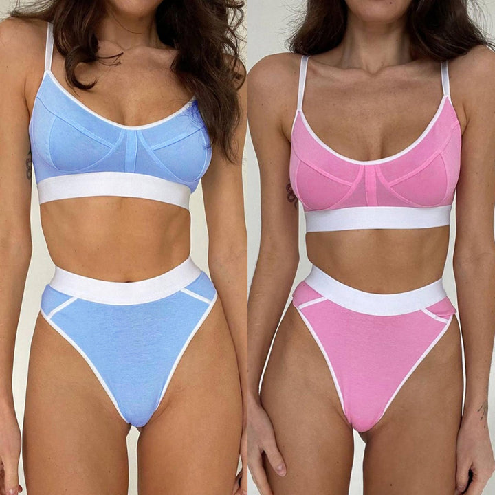 Damen Sportliches Bikini-Set mit verstellbaren Trägern und hohem Schnitt Drune
