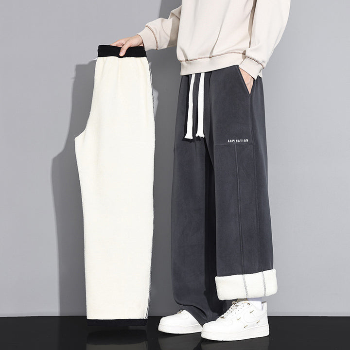 Damen Modische Oversized Fleece-Hose