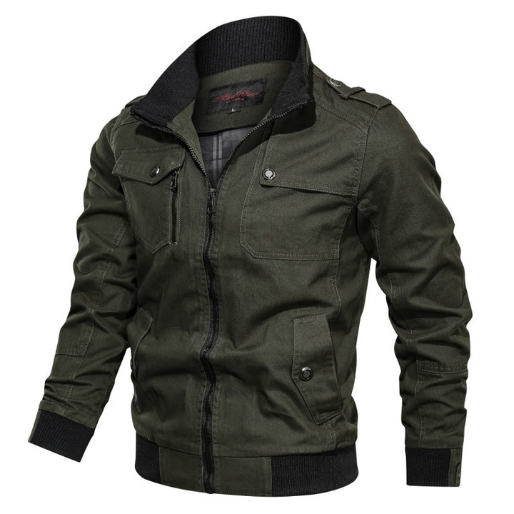 Herren nan robuste Field-Bomberjacke mit Reißverschluss, Schulterklappen und mehreren funktionalen Taschen Drune