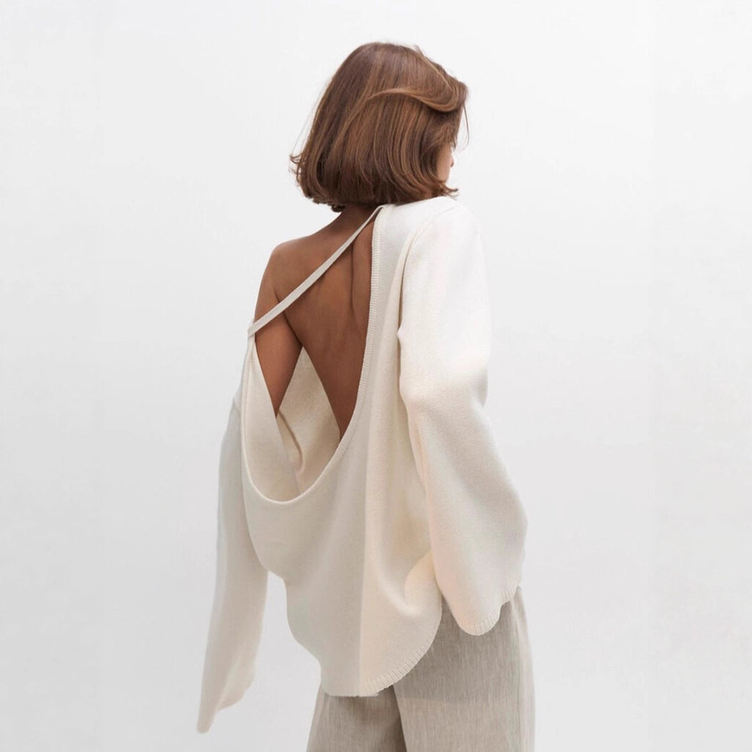 Damen Grobstrick-Kapuzenpullover aus reiner Baumwolle mit Kordelzug Drune
