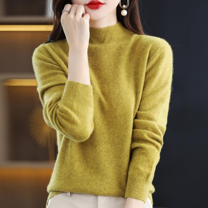 Damen Ultraleichter Mockneck-Feinstrickpullover in Kaschmir‑Optik Drune