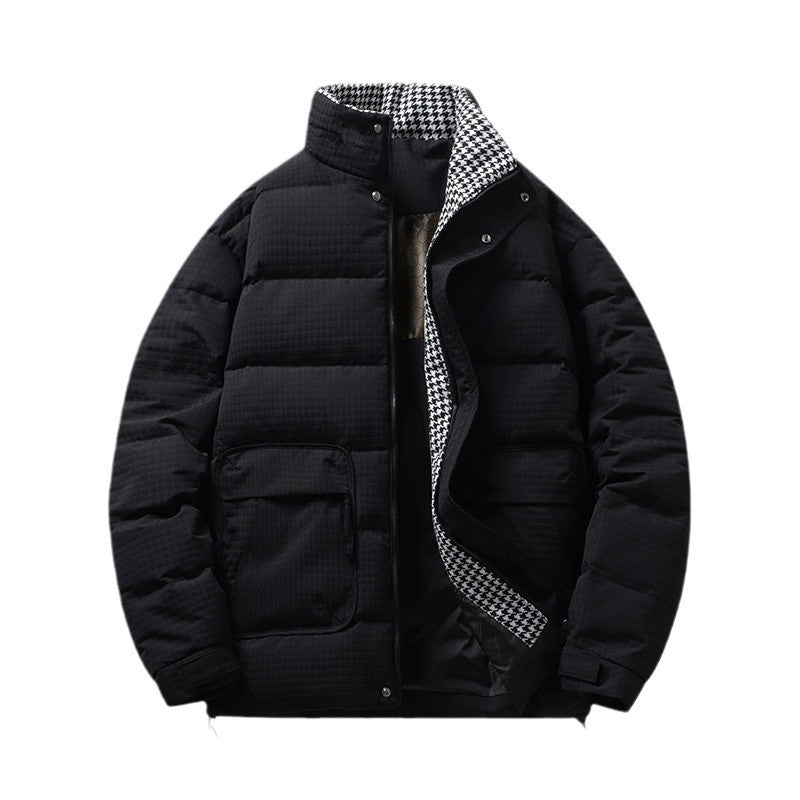 Herren Wattierte Steppjacke mit Hahnentritt-Innenfutter und verstellbarem Saum Drune