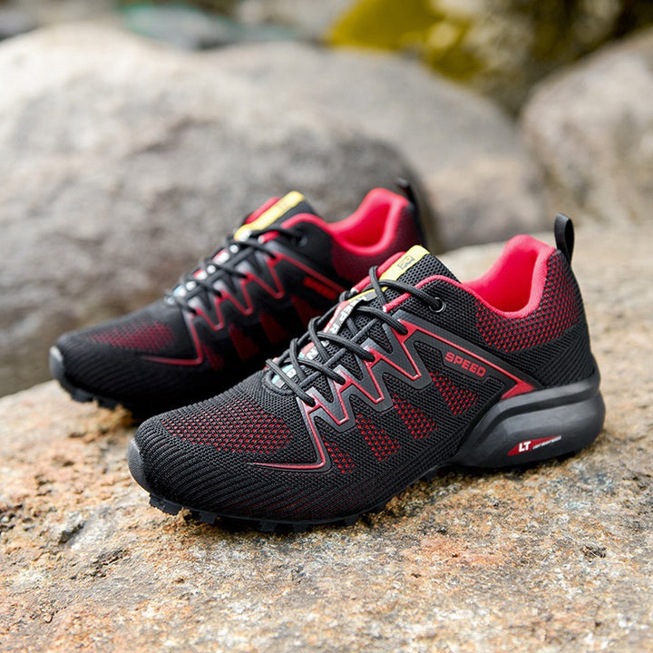 Herren nan Offroad-Laufschuh mit atmungsaktivem Strickoberteil, griffiger Multiterrain-Laufsohle und stabiler Fersenführung Drune