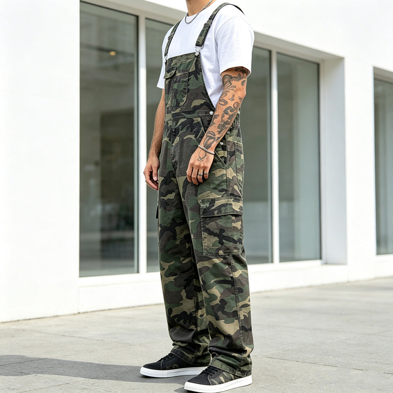 Herren Modische Camouflage Latzhose Drune