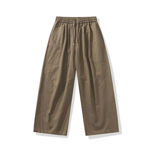 Damen weite Cargo-Hose mit elastischem Bund und Tunnelzug Drune