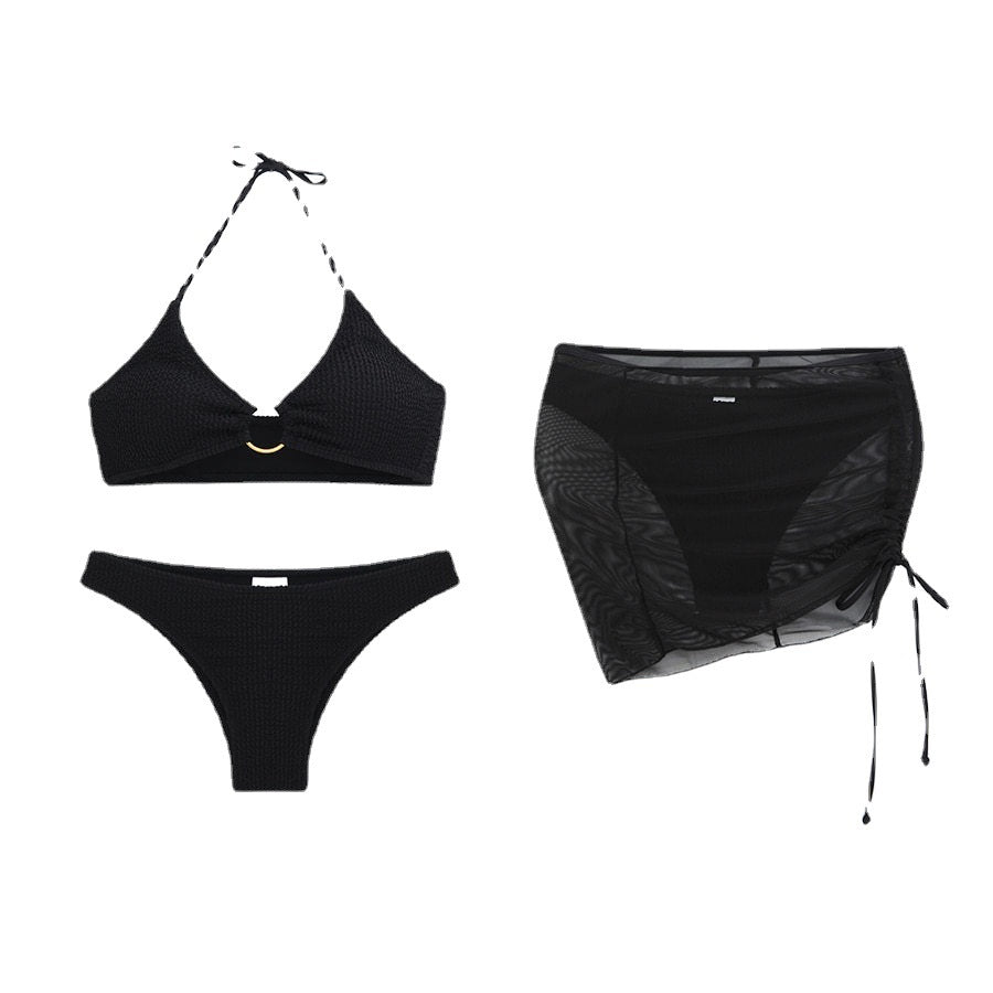Damen Set mit gecrinkeltem Oberteil und Rock Drune