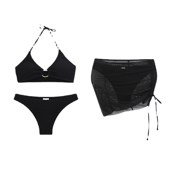 Damen Set mit gecrinkeltem Oberteil und Rock Drune