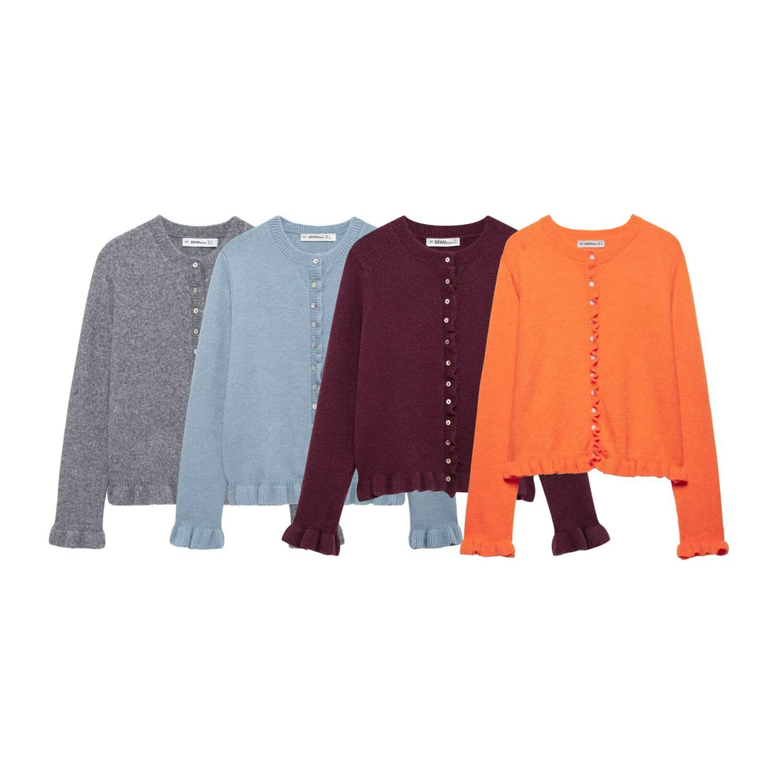 Damen elegante Strickjacke mit dekorativen Knöpfen Drune