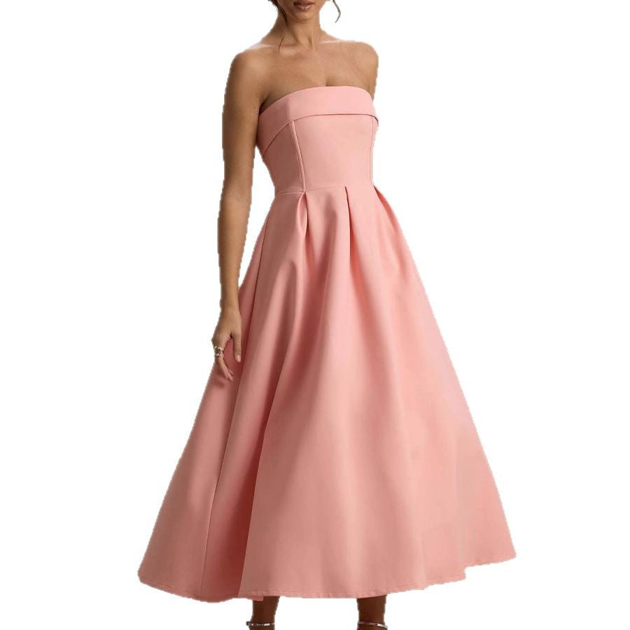 Damen elegantes A-Linien Abendkleid mit taillenbetontem Design Drune