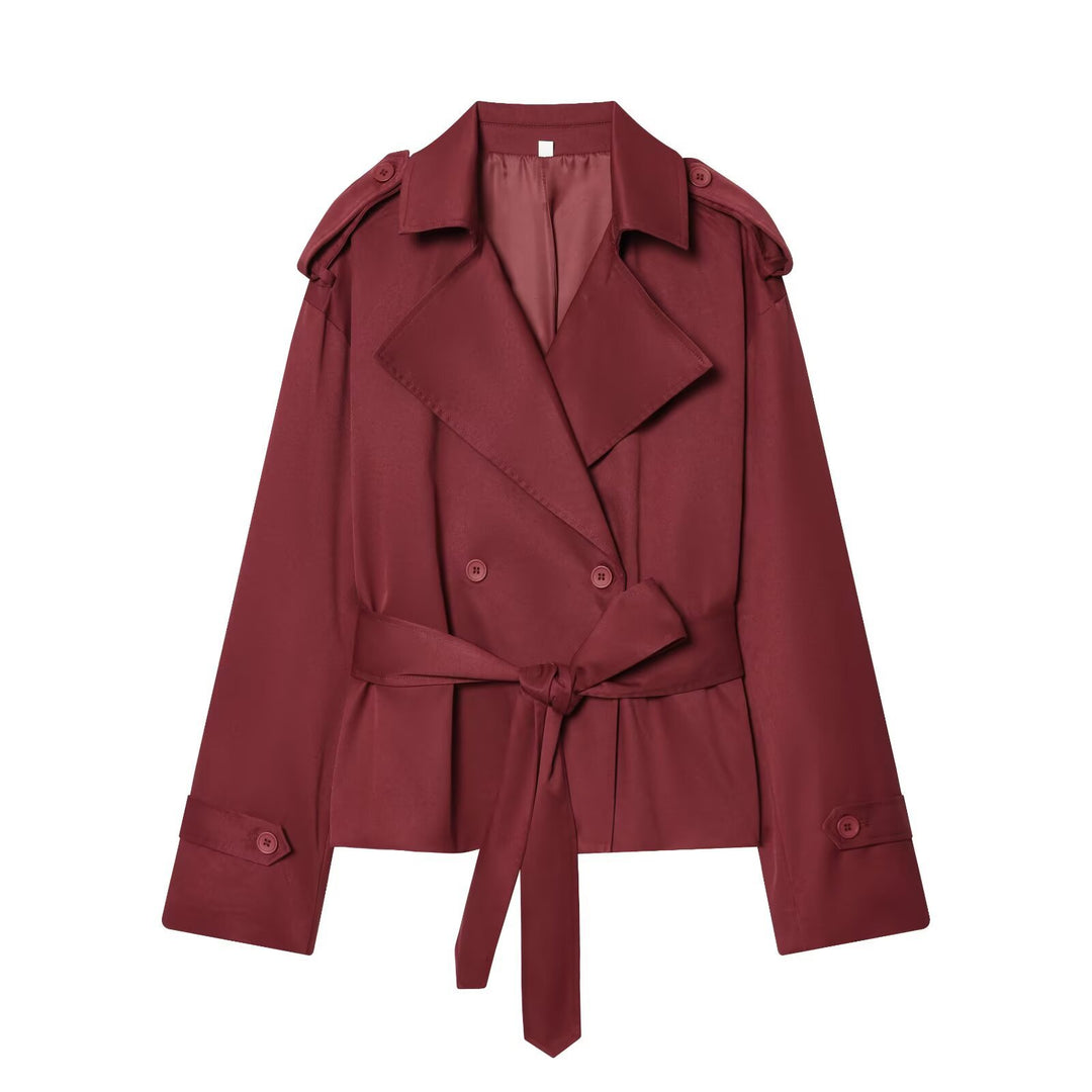 Damen Leichte wattierte Windjacke mit Stehkragen und Polka‑Dot‑Print Drune