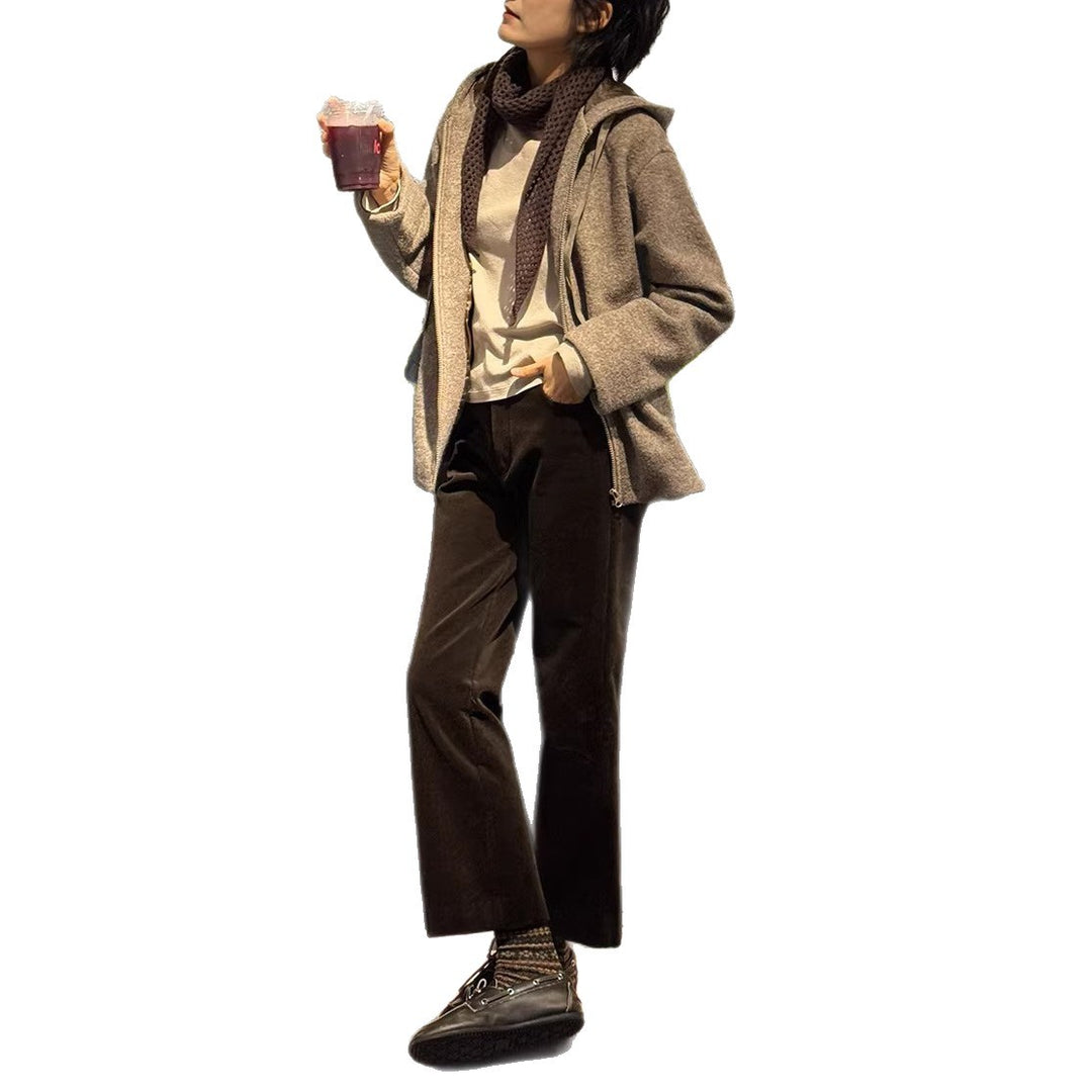 Damen Elegante Flared Cordhose Drune
