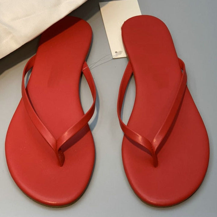 Damen stilvolle Flip-Flops mit glänzendem Riemendesign Drune