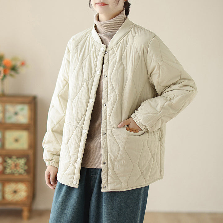 Damen nan leichte wattierte Übergangsjacke mit oversized Schnitt, elastischen Ärmelbündchen und verdeckter Druckknopfleiste Drune