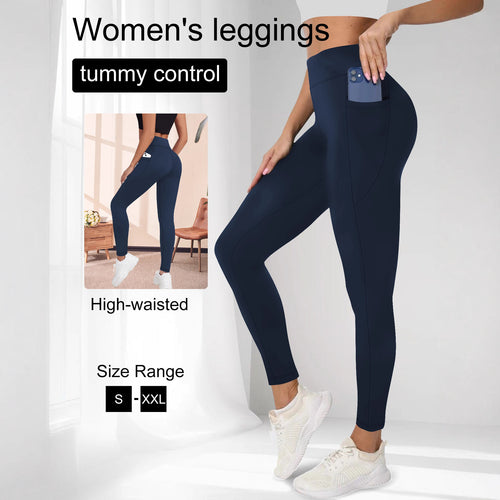 Damen Formende High-Waist Leggings mit Seitentasche und stützendem Stretch Drune