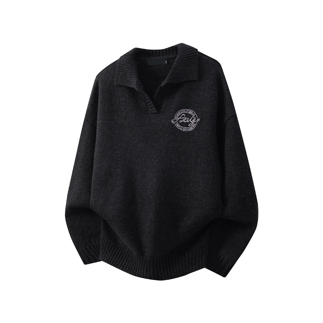 Damen Modischer Grobstrickpullover mit V-Ausschnitt Drune