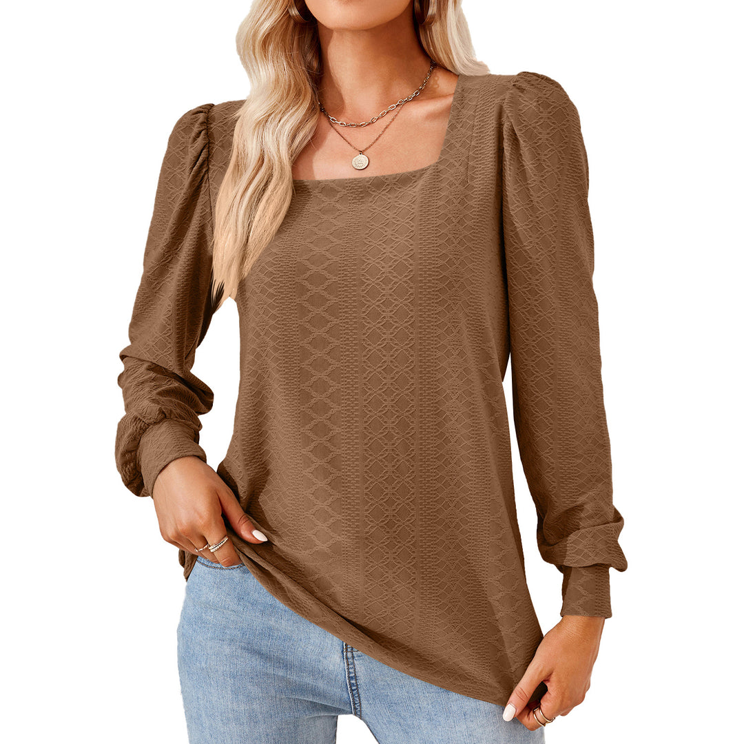 Damen Leichtes Blusenshirt mit eleganten Puffärmeln und strukturiertem Design Drune