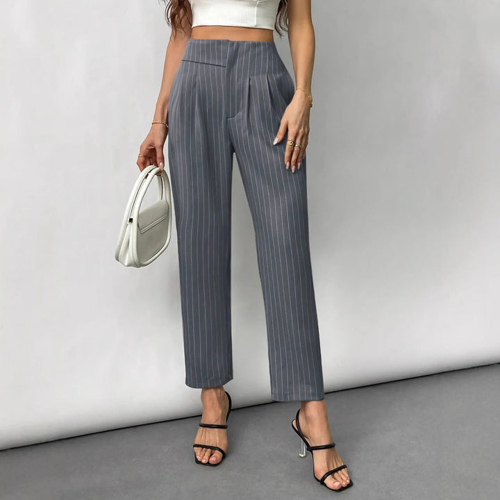 Damen Elegante und modische Anzughose mit Streifen Drune