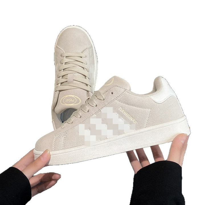 Damen niedriger Sneaker mit Gummisohle und Wildleder-Optik Drune