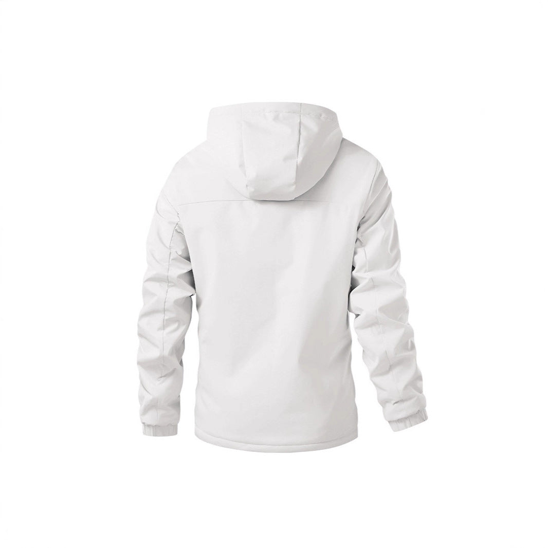 Herren Wetterfeste Kapuzenjacke mit wärmendem Teddyfleece-Inlay und verdecktem Frontreißverschluss Drune