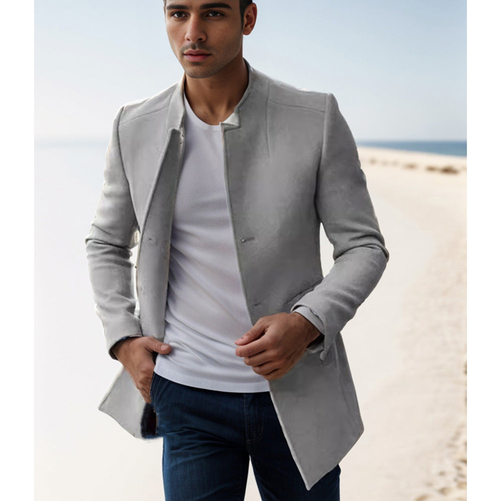 Herren eleganter Steppjacke im modernen Schnitt mit hochgeschlossenem Kragen Drune