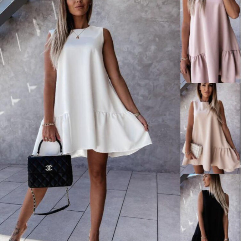 Damen luftiges Sommerkleid mit Rüschensaum Drune