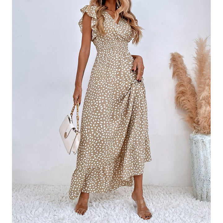 Damen Maxikleid mit lässigen Volantärmeln und elegantem Rüschenabschluss Drune