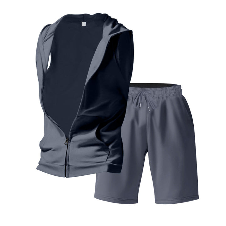 Herren Sportlicher Hoodie und Shorts Set Drune