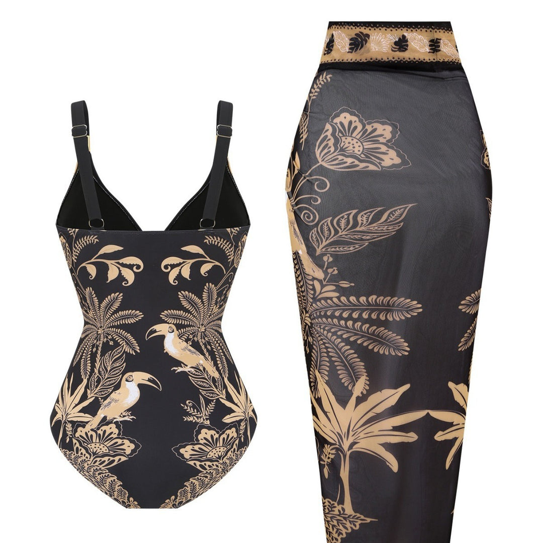 Damen Badeanzug mit elegantem Wickelrock Drune