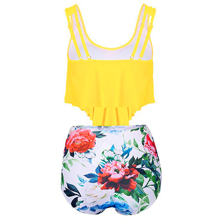 Damen Modisches Tankini-Set mit floralem Unterteil und lässigem Oberteil Drune