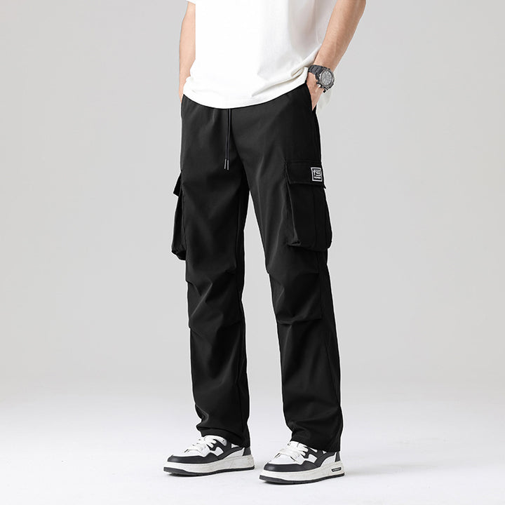 Herren Multifunktionale Cargo-Loungehose mit elastischem Tunnelzugbund, Mehrfachtaschen & verstellbarem Beinabschluss Drune