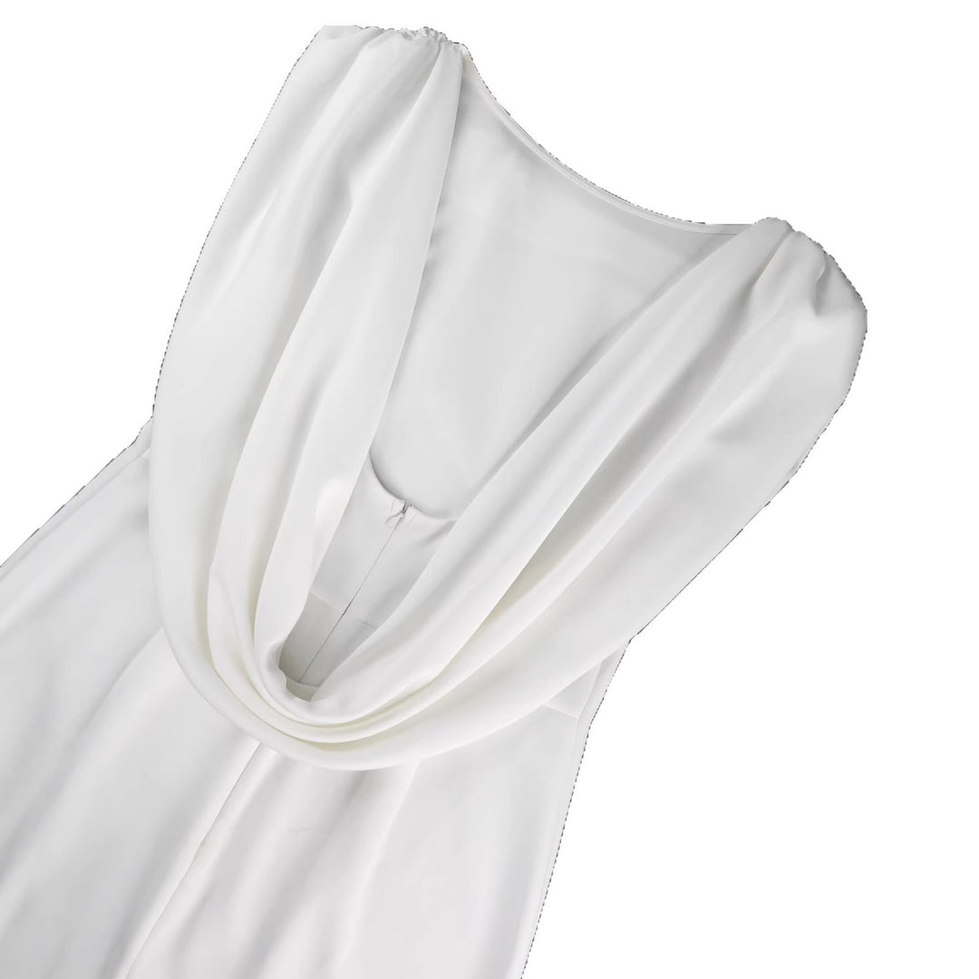 Damen Wickelkleid mit voluminösem Kragen und schimmerndem Finish Drune