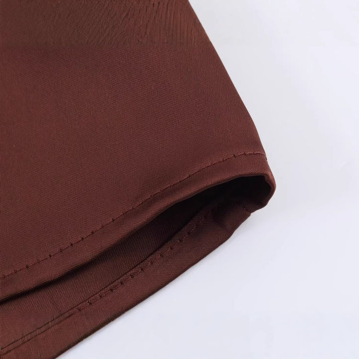 Damen Kurzes A-Linien-Kleid mit Rosen-Jacquard, Volantärmeln und Ziergürtel Drune