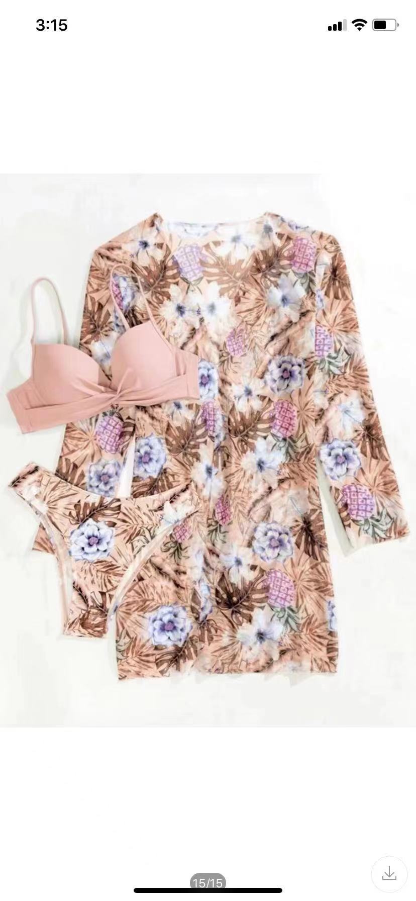 Damen Bikini-Set mit floralen Mustern und elegantem Cover-Up Drune