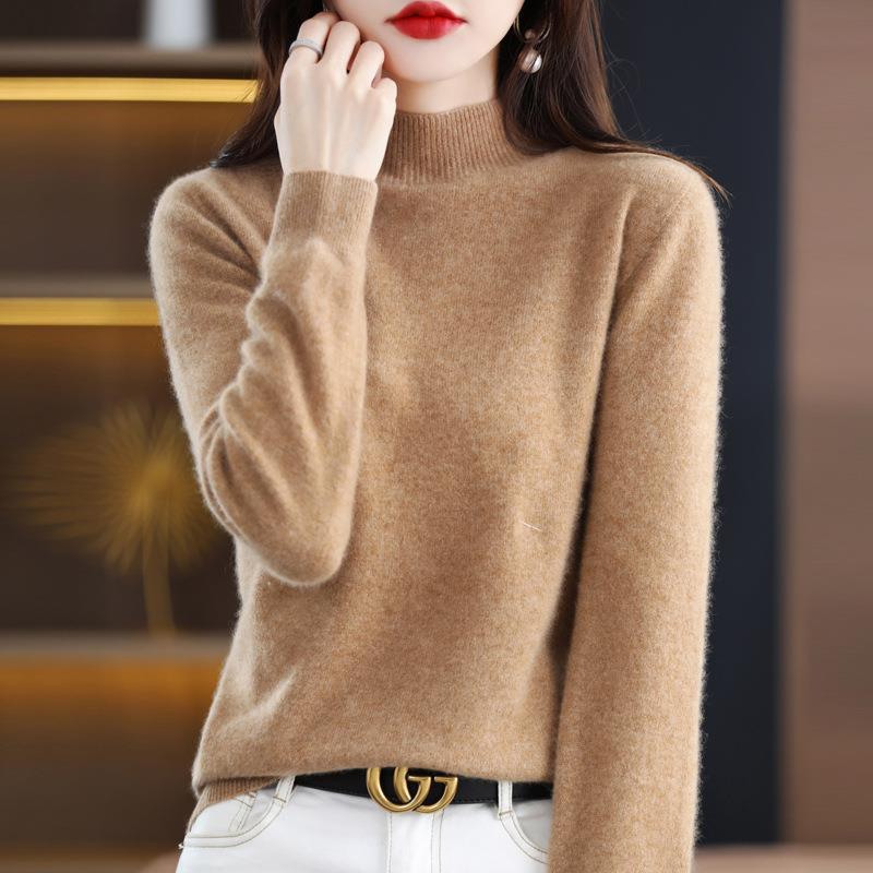 Damen Ultraleichter Mockneck-Feinstrickpullover in Kaschmir‑Optik Drune