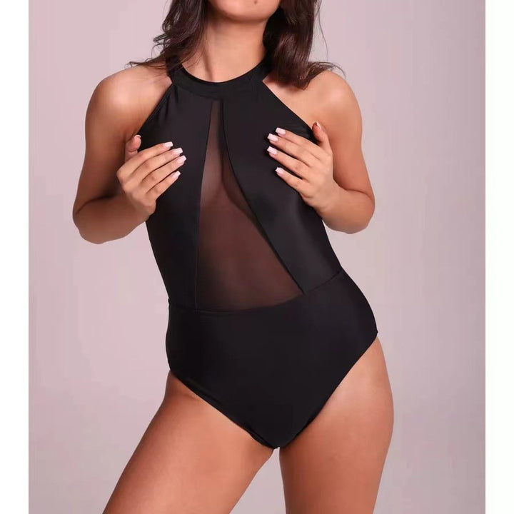 Damen Einteiliger Badeanzug mit transparenten Einsätzen Drune