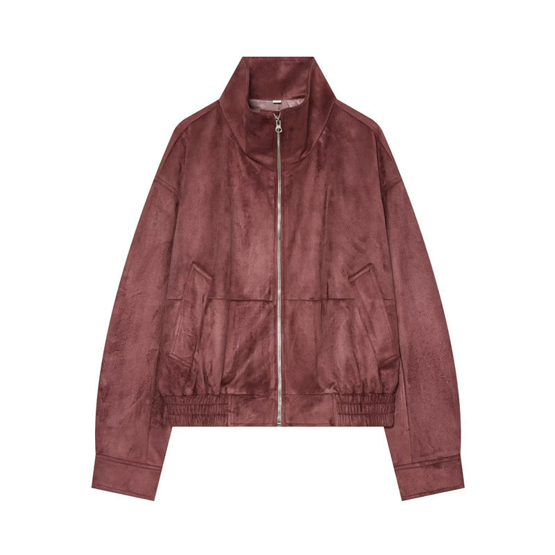 Damen Leichte wattierte Windjacke mit Stehkragen und Polka‑Dot‑Print Drune