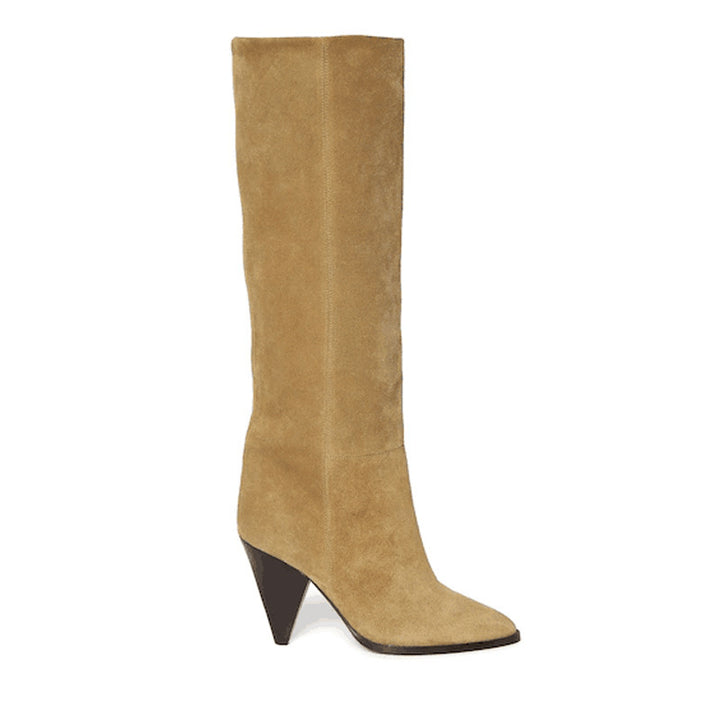 Damen Elegante Wildleder Über-die-Knie Stiletto Stiefel Drune
