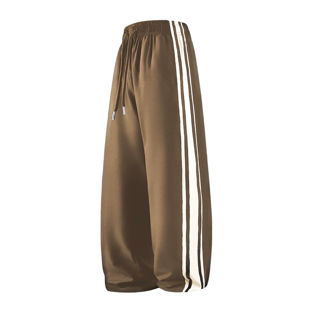 Damen Weite Trackpants mit Tunnelzugbund und seitlichen Kontraststreifen Drune