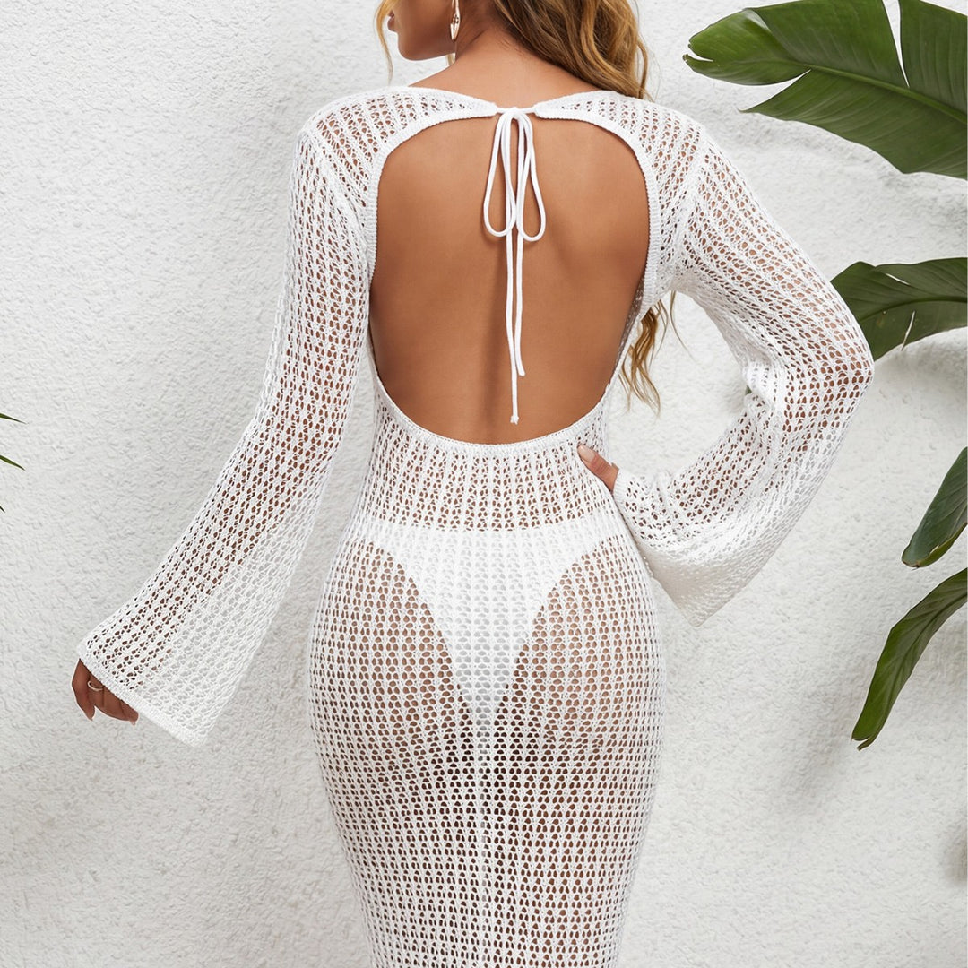 Damen eleganter Häkel-Strandüberwurf Drune