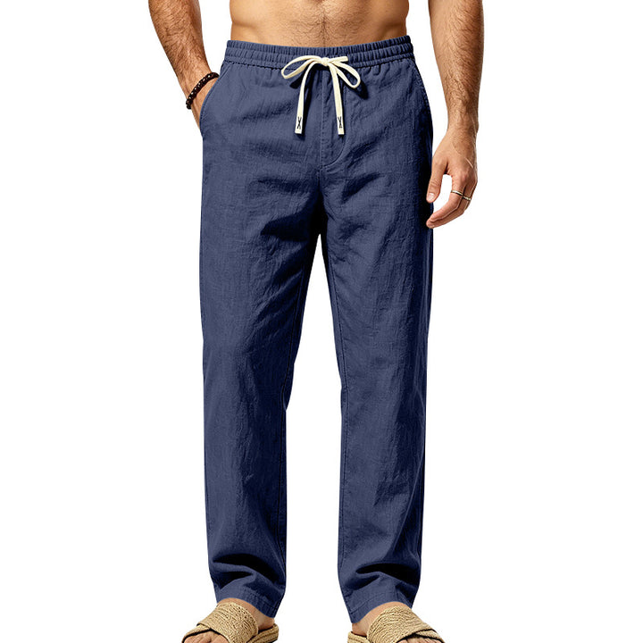 Herren Leichte Relax-Hose mit elastischem Bund, Kordelzug und aufgesetzter Cargotasche Drune