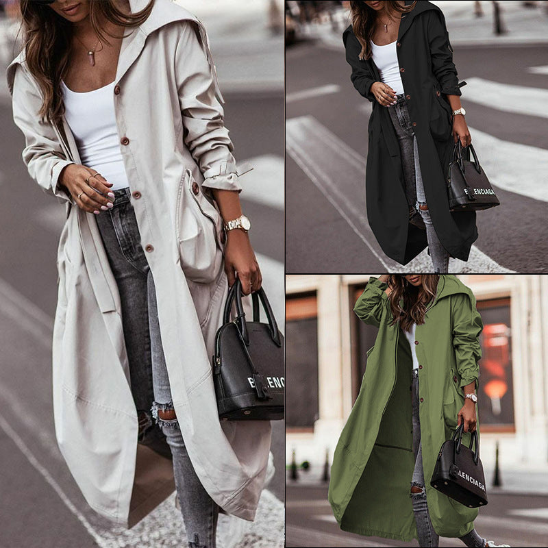 Damen Wasserabweisender Parka mit Kapuze und praktischen Taschen Drune