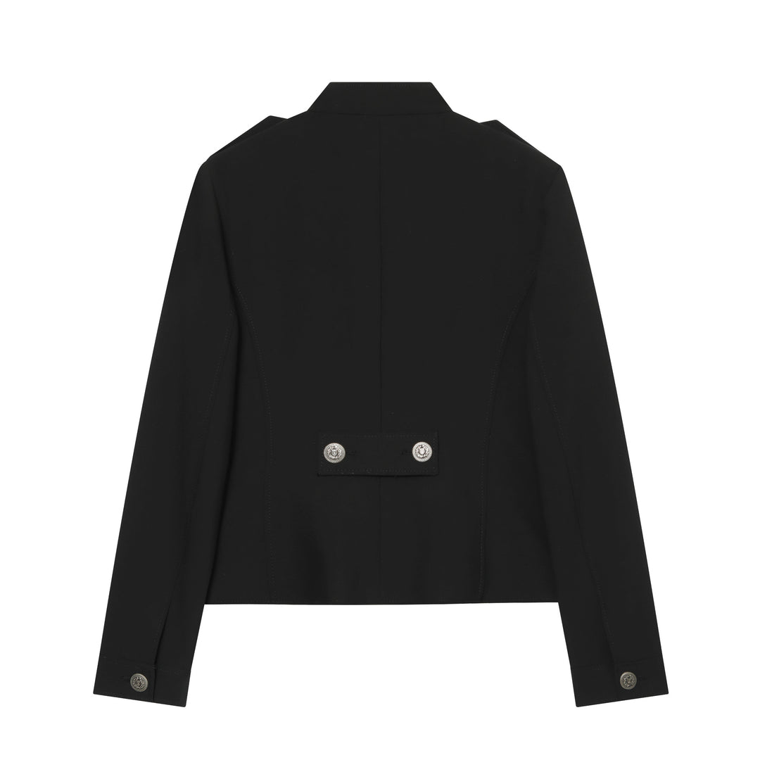 Damen nan taillierter Militärblazer mit Stehkragen und doppelreihiger Zierknopfleiste Drune